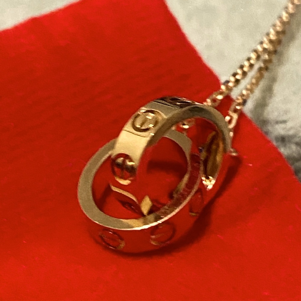 ✨18 k real gold  brand new love necklace ✨